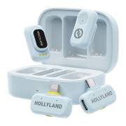 Hollyland LARK A1 Combo (Sky Blue, USB-C + Lightning) - zestaw, bezprzewodowy system audio, 2x mikrofon krawatowy, etui